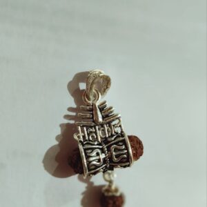mahakal locket silver me 5 mukhi rudraksha ke sath