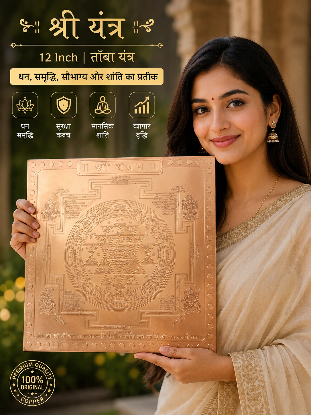 Big Copper Shri Yantra Mahalakshmi Sidhdhi - Image 4